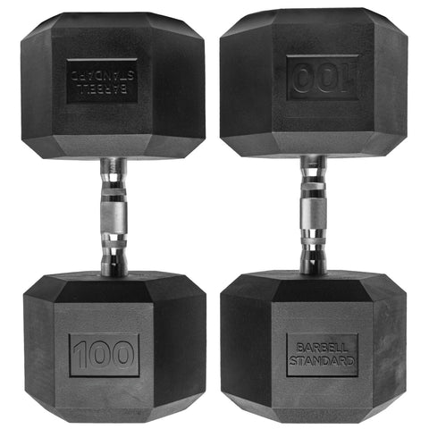 Rubber Hex Dumbbells Barbell Standard