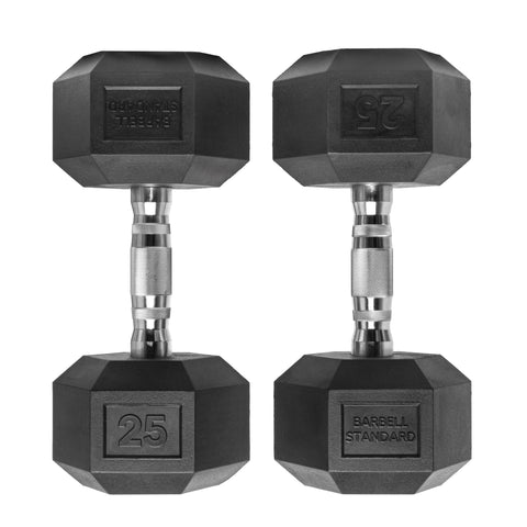 Rubber Hex Dumbbells Barbell Standard