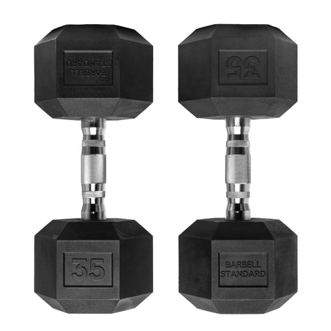 Rubber Hex Dumbbells Barbell Standard