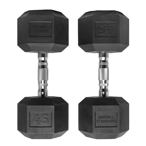 Rubber Hex Dumbbells Barbell Standard