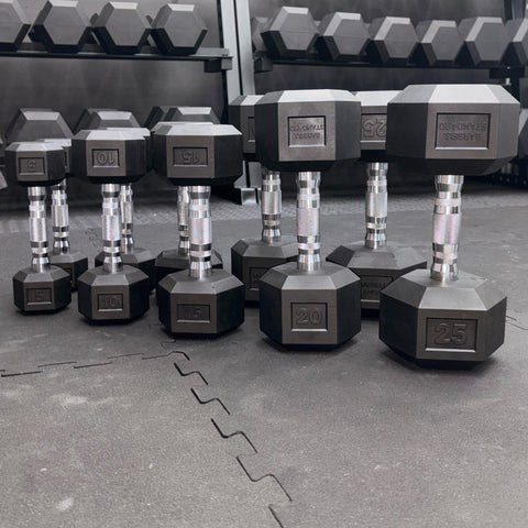 Rubber Hex Dumbbells Barbell Standard
