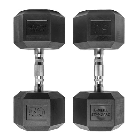 Rubber Hex Dumbbells Barbell Standard