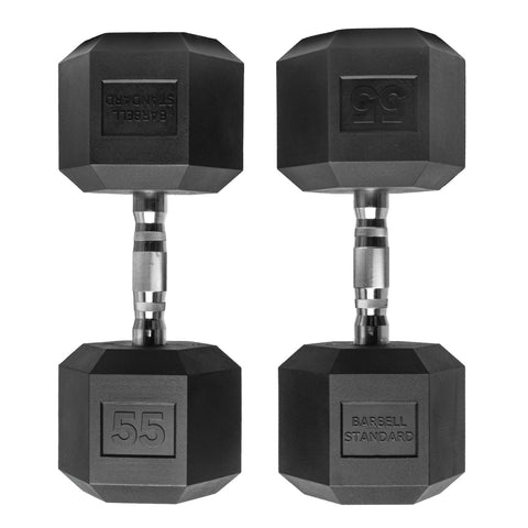Rubber Hex Dumbbells Barbell Standard