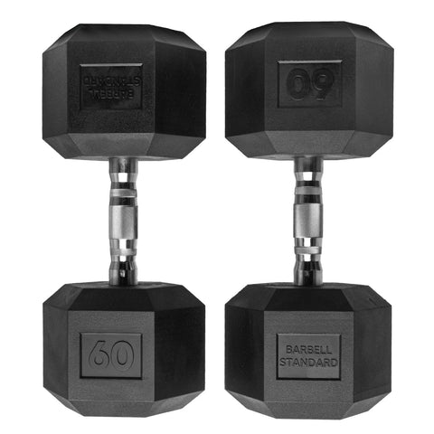Rubber Hex Dumbbells Barbell Standard