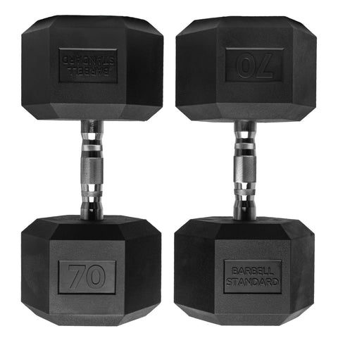 Rubber Hex Dumbbells Barbell Standard