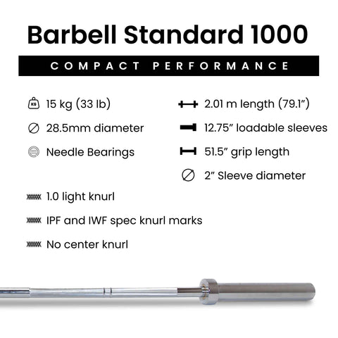 Barbell 1000 Compact Barbell Barbell Standard