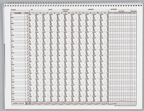 Markwort Baseball & Softball Scorebook - 23 Games Varo Baseball